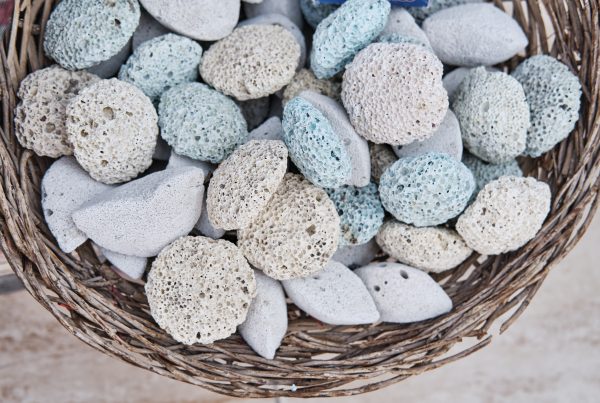 Colored pumice stones for